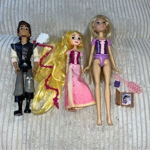 Disney tangled rapunzel Flynn rider dolls lot